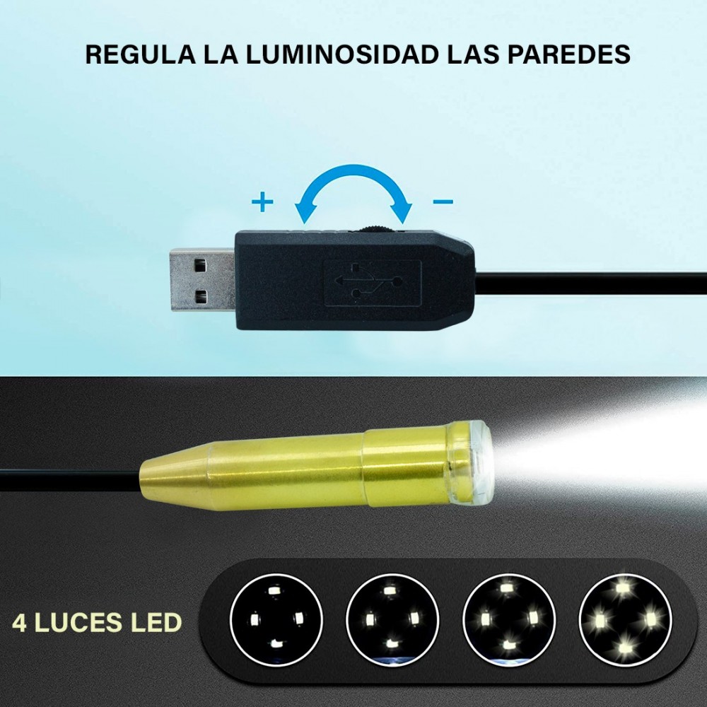 Cámara de endoscopio USB de 10m con sonda...