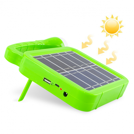 Lámpara de emergencia portátil con panel solar y bombilla LED cable USB
