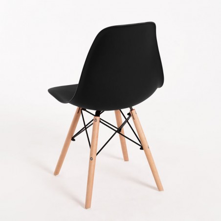 Pack 4 sillas IVAR comedor diseño retro escandinavo con patas de madera y acero