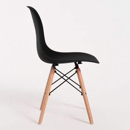 Pack 4 sillas IVAR comedor diseño retro escandinavo con patas de madera y acero