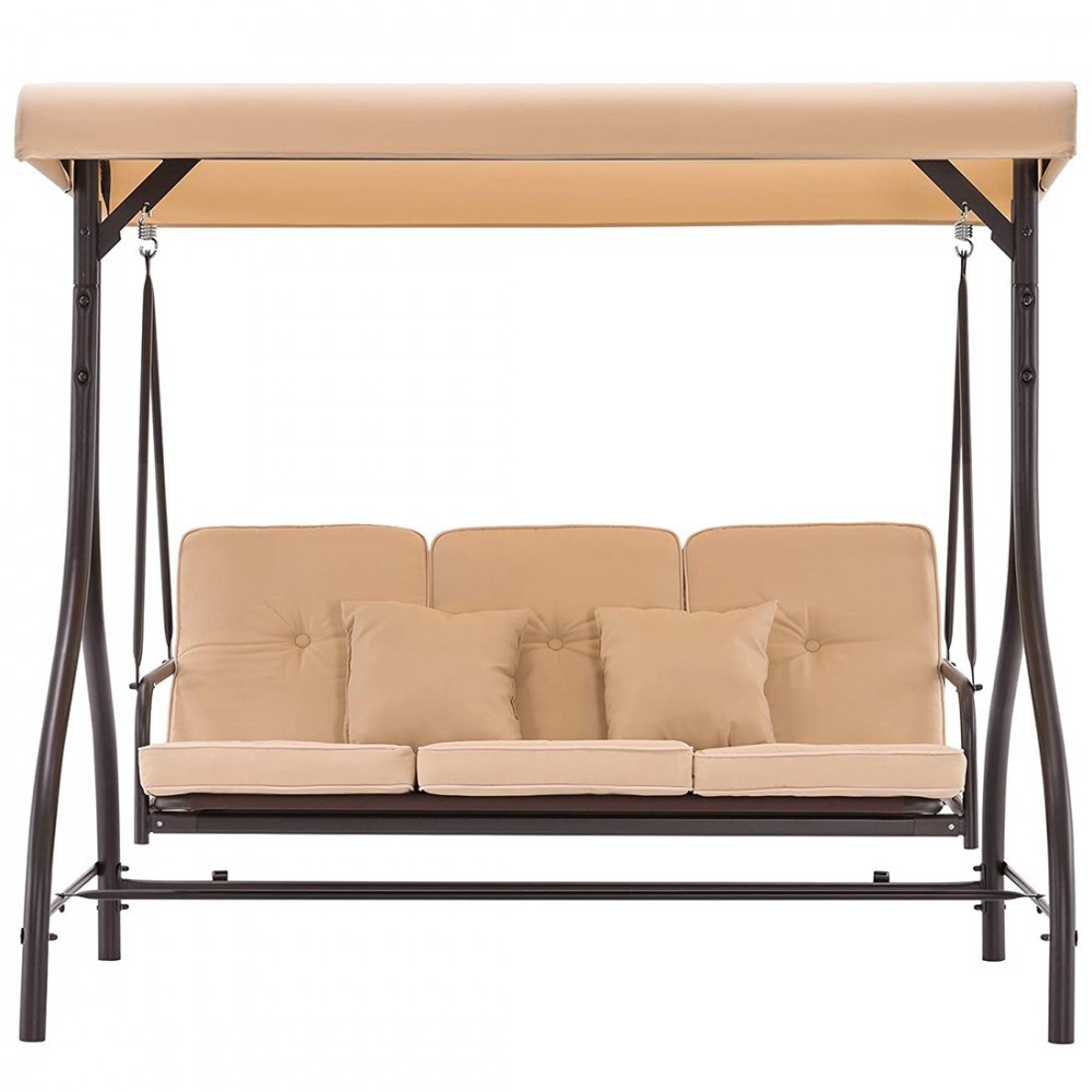 Mecedora de jardín de 3 plazas BEIGE con...