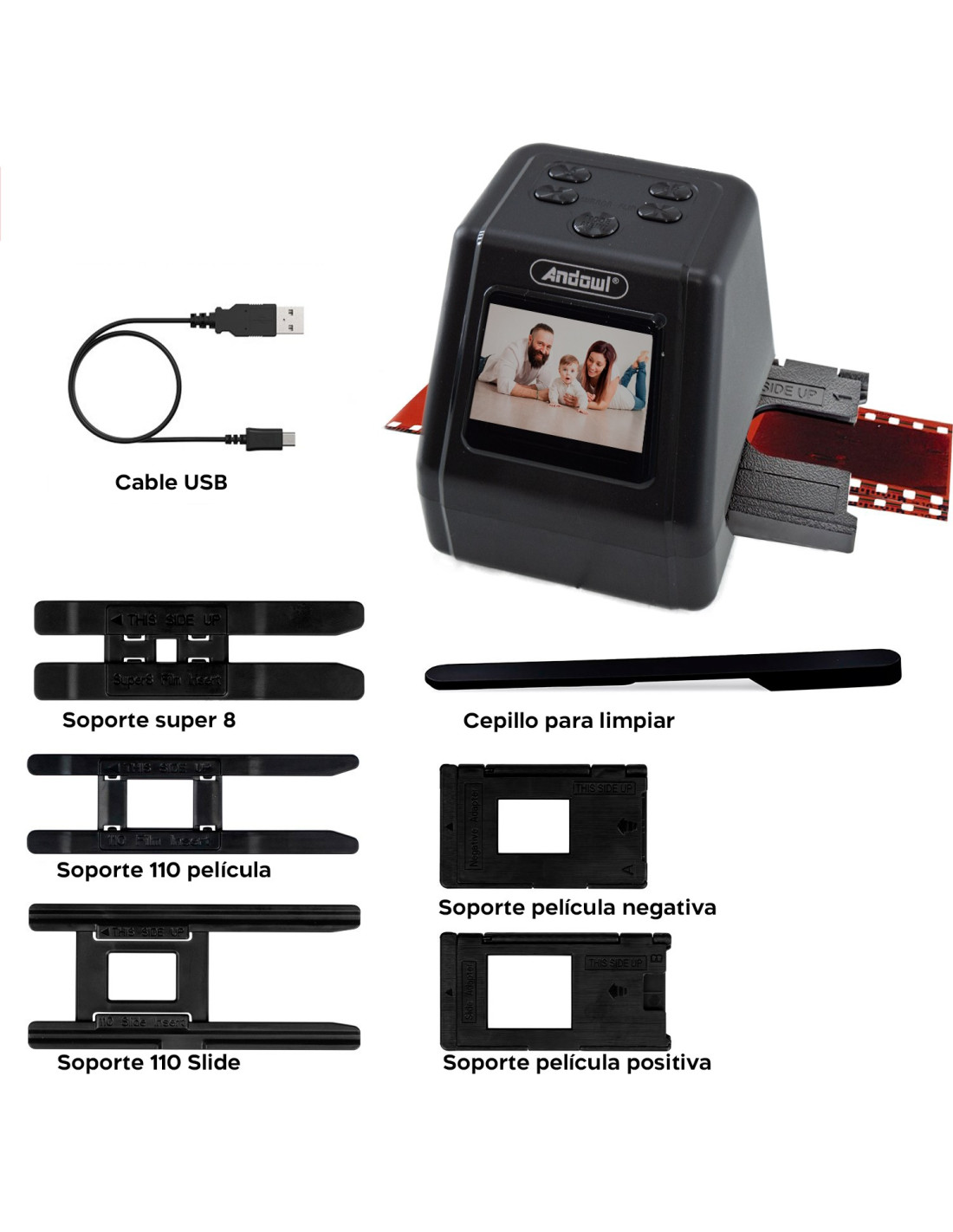 Mini escáner de película digital Diapositivas negativas escáner de película