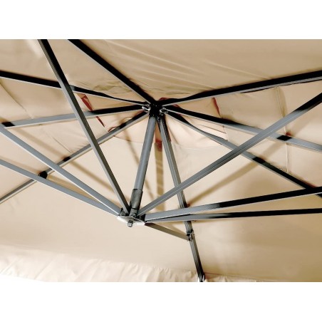 Sombrilla Rectangular RIMINI 3x4m color crudo con palo retráctil descentralizado