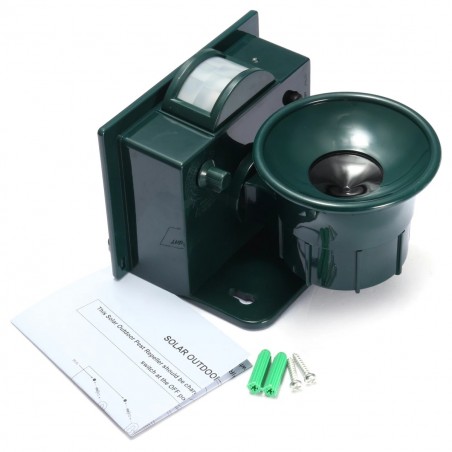 Sonido sónico y repelente visual para aves con energía solar mata animales