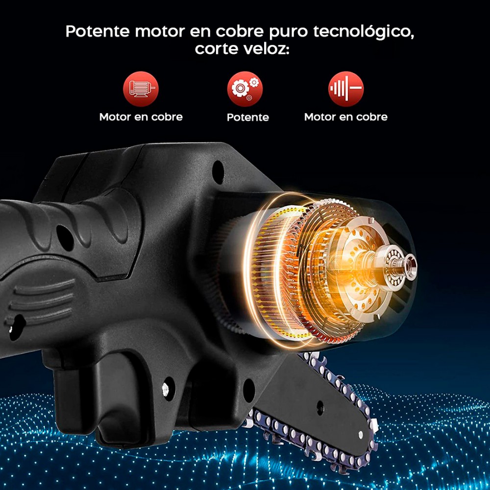 Mini motosierra eléctrica inalámbrica batería...