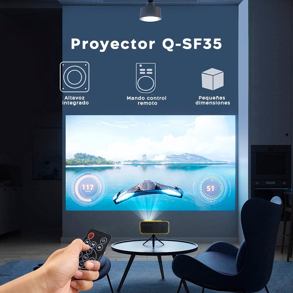 Mini proyector LED Ultra HD 1080P para teléfono...