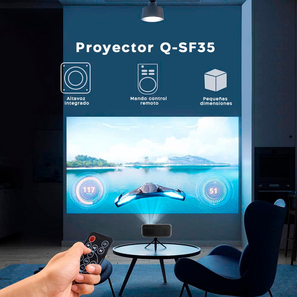 Mini proyector LED Ultra HD 1080P para teléfono...