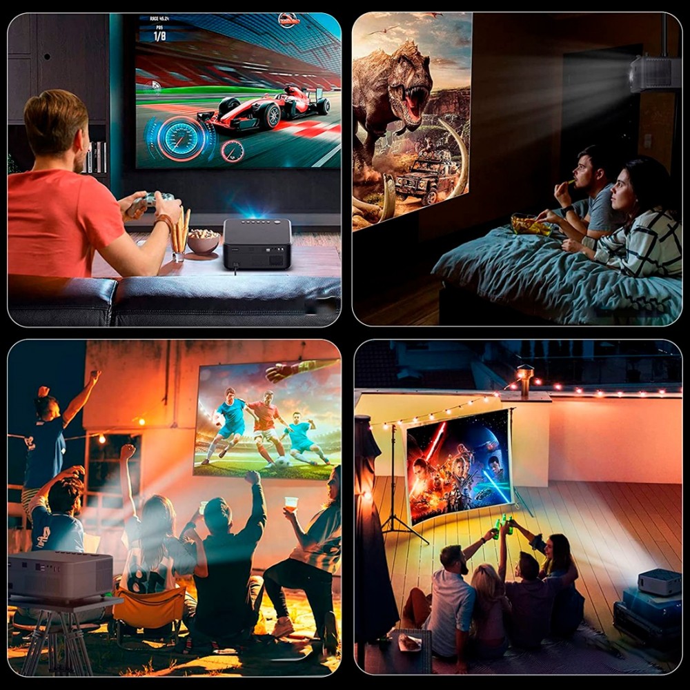Proyector de video portátil HD de alta...