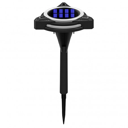 Faro de jardín triangular RGB con luz LED solar con sensor crepuscular IP68