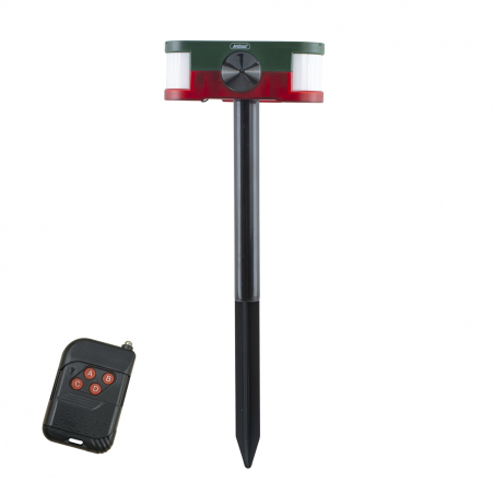 Sensor ultrasónico con panel solar para repeler animales alarma y control remoto