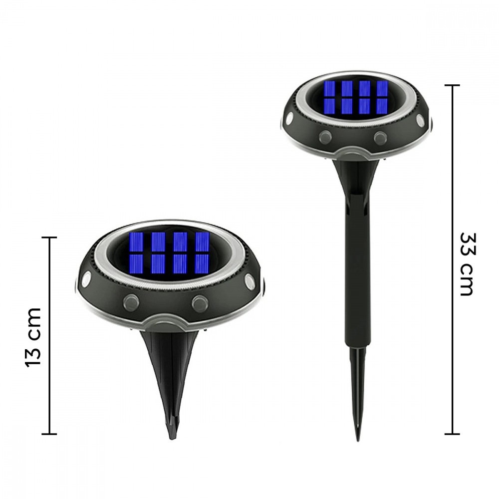 Faro de luz solar de jardín LED RGB redondo con...