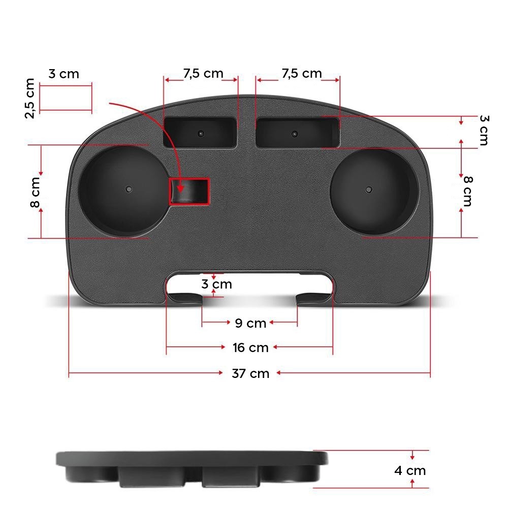 Bandeja para silla con compartimentos 37x23x4cm...