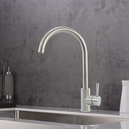 34439 Grifo curvado Grandville Sink Faucet de cocina en acero inoxidable