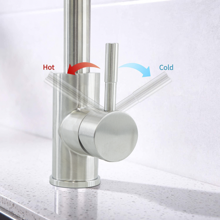 34439 Grifo curvado Grandville Sink Faucet de cocina en acero inoxidable