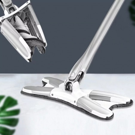 Mopa de microfibra para lavar el suelo con cabeza plana autoescurridor