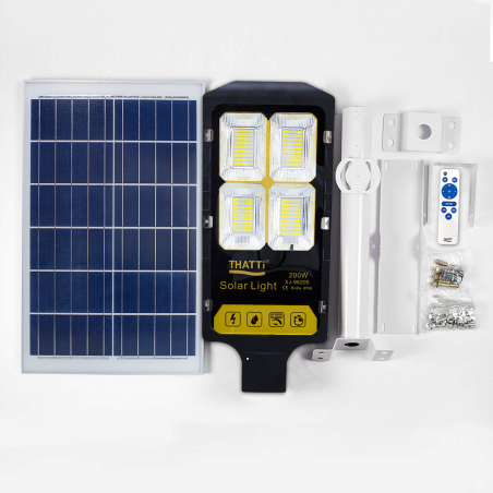 Farola LED con panel solar 200W 360 Lámpara LED con mando a distancia