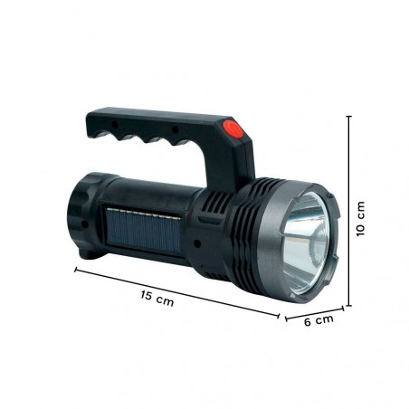 Linterna LED con carga solar y lámpara impermeable portátil USB 828