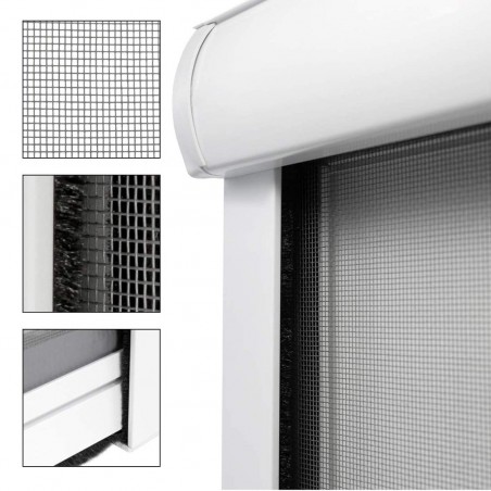 Mosquitera enrollable retráctil para ventana y balcón 80X170cm Kit Diy
