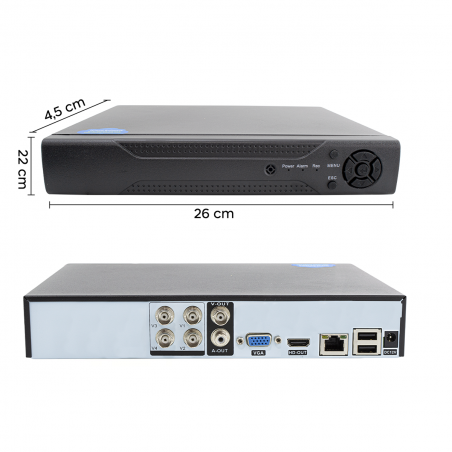 Video Recorder H.264 4 canales DVR NVR CVI TVI HVR AHD vigilancia con aplicación
