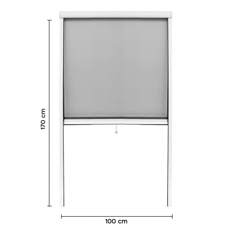 Mosquitera enrollable retráctil para ventana y balcón 100X170cm Kit Diy