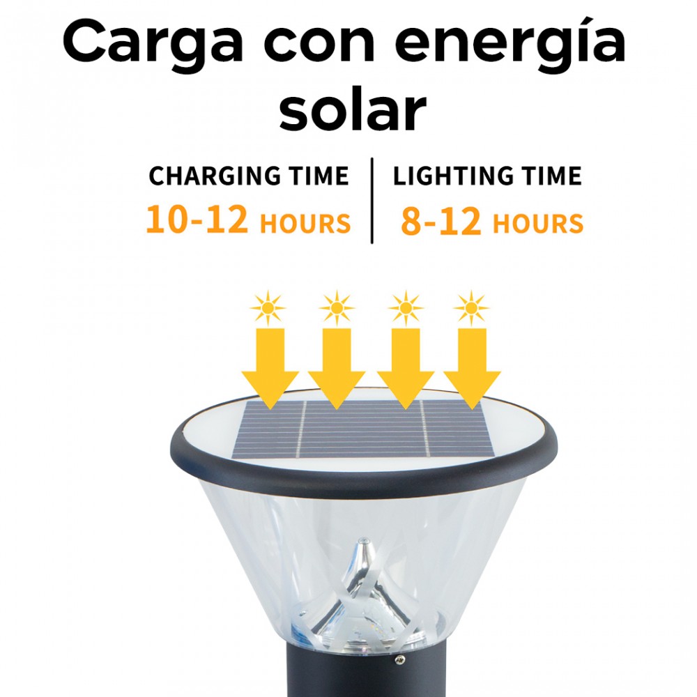 Lámpara de exterior LED 5W con panel solar...
