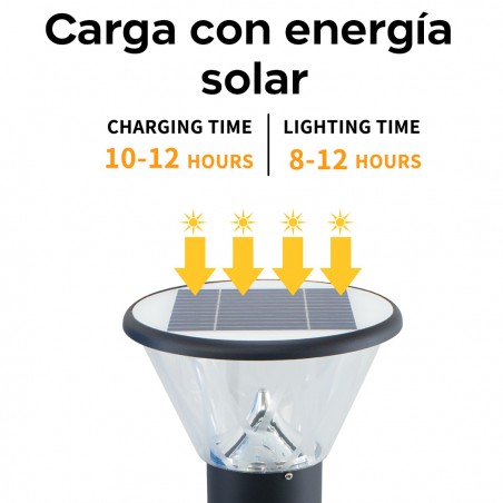 Lámpara de exterior LED 5W con panel solar 25x60cm Lámpara de suelo 3 modos