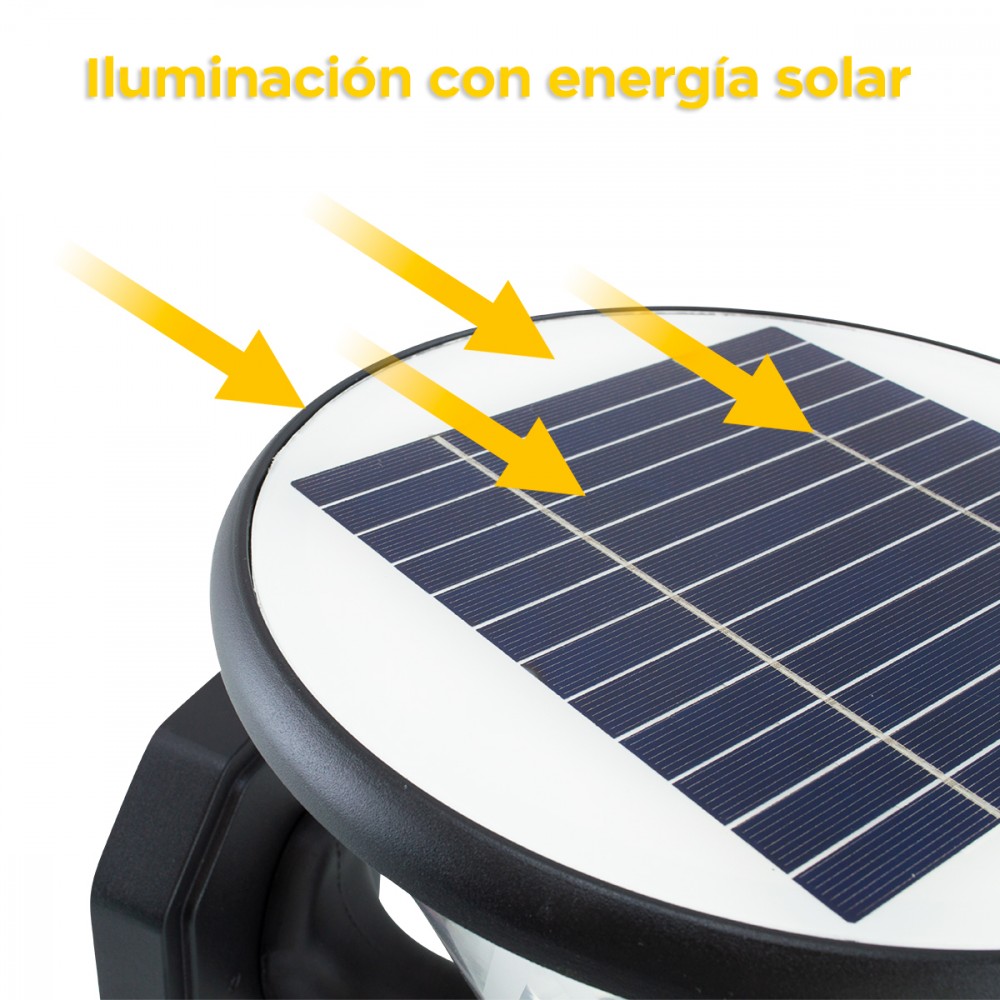 Lámpara de exterior LED 5W con panel solar...
