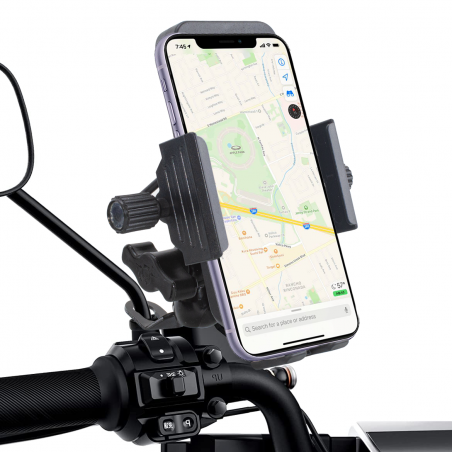Soporte teléfono móvil con toma de carga USB 5V 2.5A para motos y bicicletas