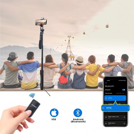 Mini trípode soporte para teléfono o cámara de video 360 ° con luz LED