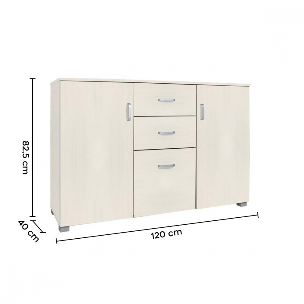 Aparador de madera 2 puertas y 3 cajones...