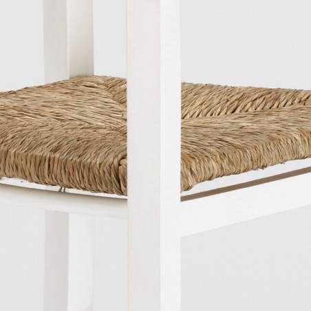 Trona taburete para niños en madera Blanca 36x36x85cm Trona de bebé Rústica