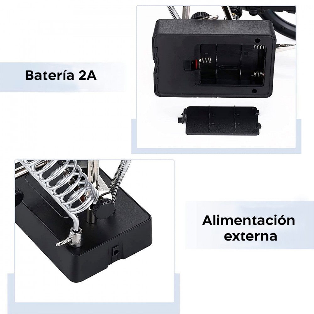 Lupa con clip de fijación y base para soldar...