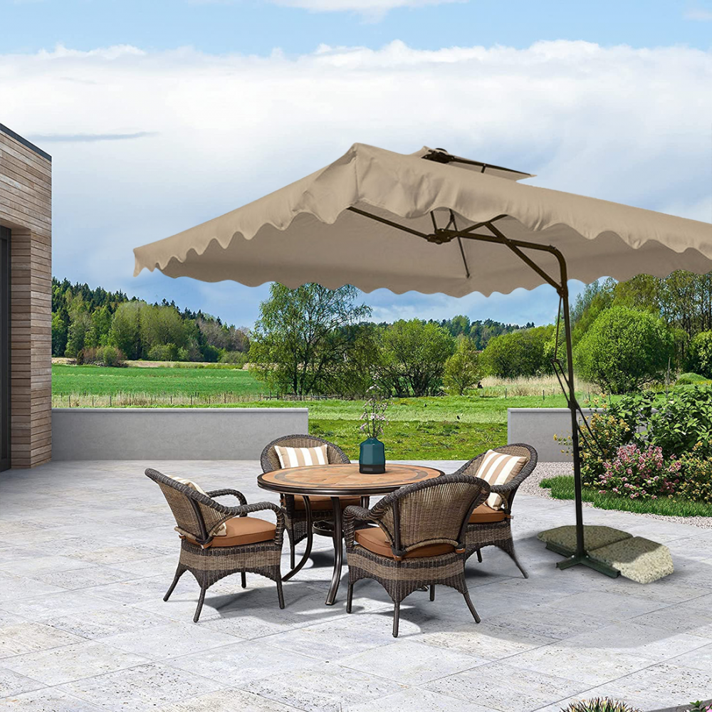 Sombrilla de jardín descentralizado tela...