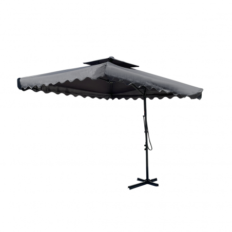 Sombrilla de jardín descentralizado tela impermeable 2,5 m poste de metal 2,3 m