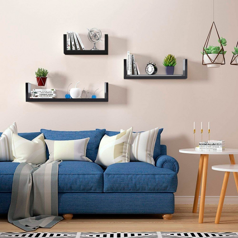 Conjunto de 3 estantes decorativos de pared en...