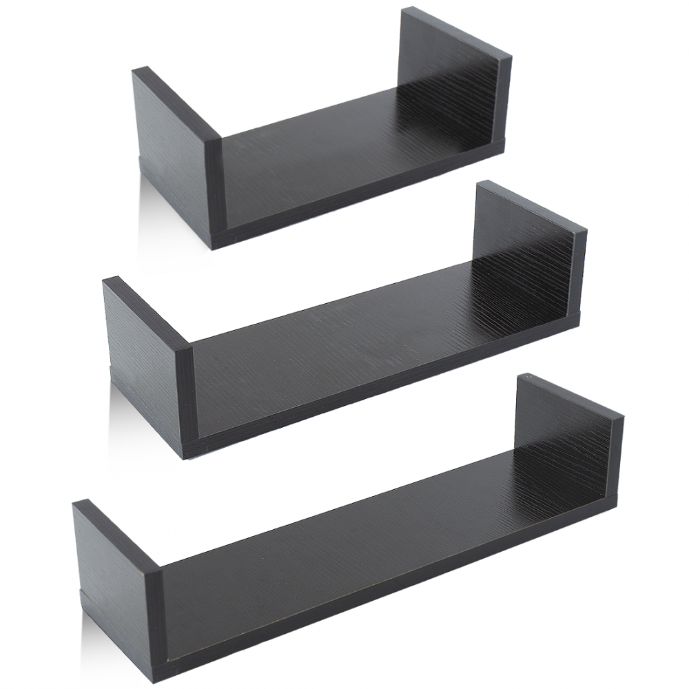 Conjunto de 3 estantes decorativos de pared en...