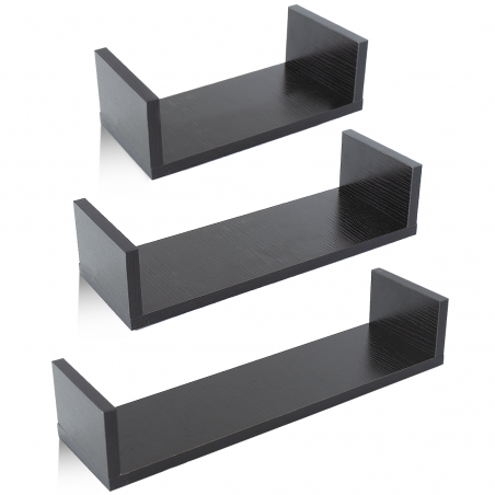 Conjunto de 3 estantes decorativos de pared en forma de U medidas 30-40-50 cm