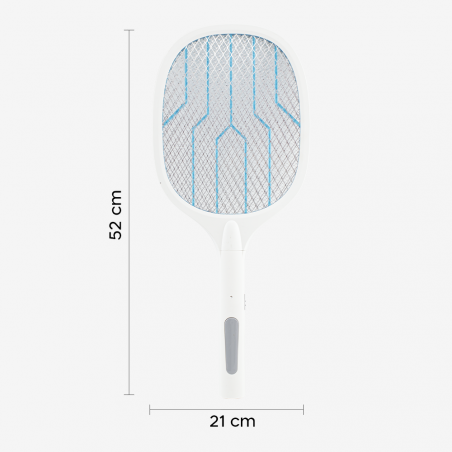 098224 Raqueta eléctrica mata insectos USB Recargable luz UV anti mosquitos