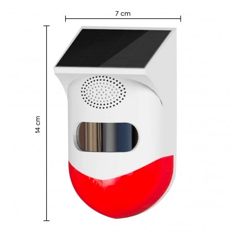 Alarma infrarroja externa Carga solar Sirena antirrobo 120 dB Ángulo de 110°
