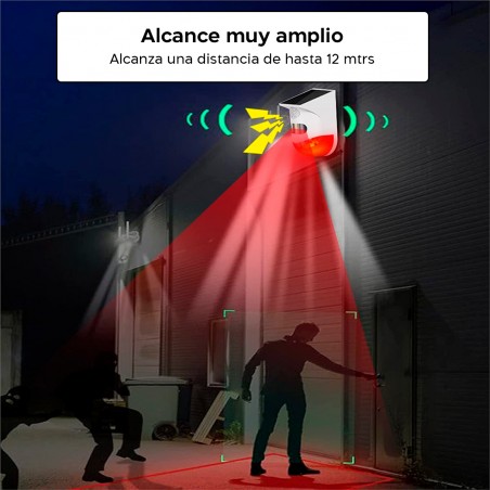 Alarma infrarroja externa Carga solar Sirena antirrobo 120 dB Ángulo de 110°
