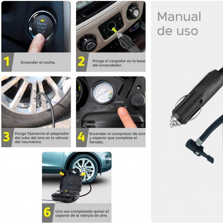 Kit compresor de aire para coche 12V Kit triangular emergencia y estuche 260 PSI