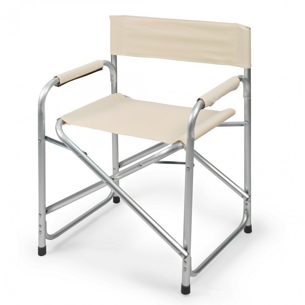 Silla plegable metálica de Director 2964 para camping en tela Canvas y Respaldo