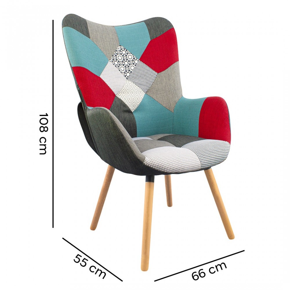 Sillón relax Patchwork diseño moderno con...