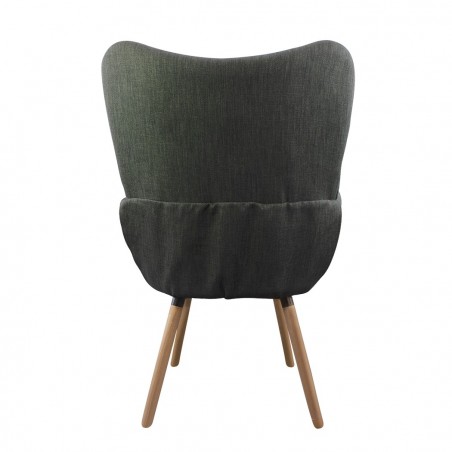 Sillón relax Patchwork diseño moderno con reposabrazos y pies en madera