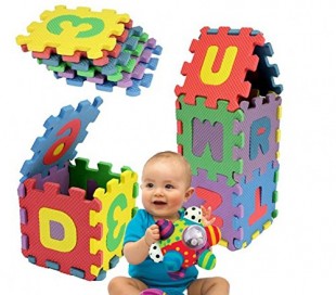 Puzzle infantil espuma EVA letras números de colores-J529052-UN MONDO DI GIOCHI