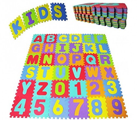 Puzzle infantil de espuma EVA con letras y números de colores - Juego de aprendizaje para niños 529052 - UN MONDO DI GIOCHI