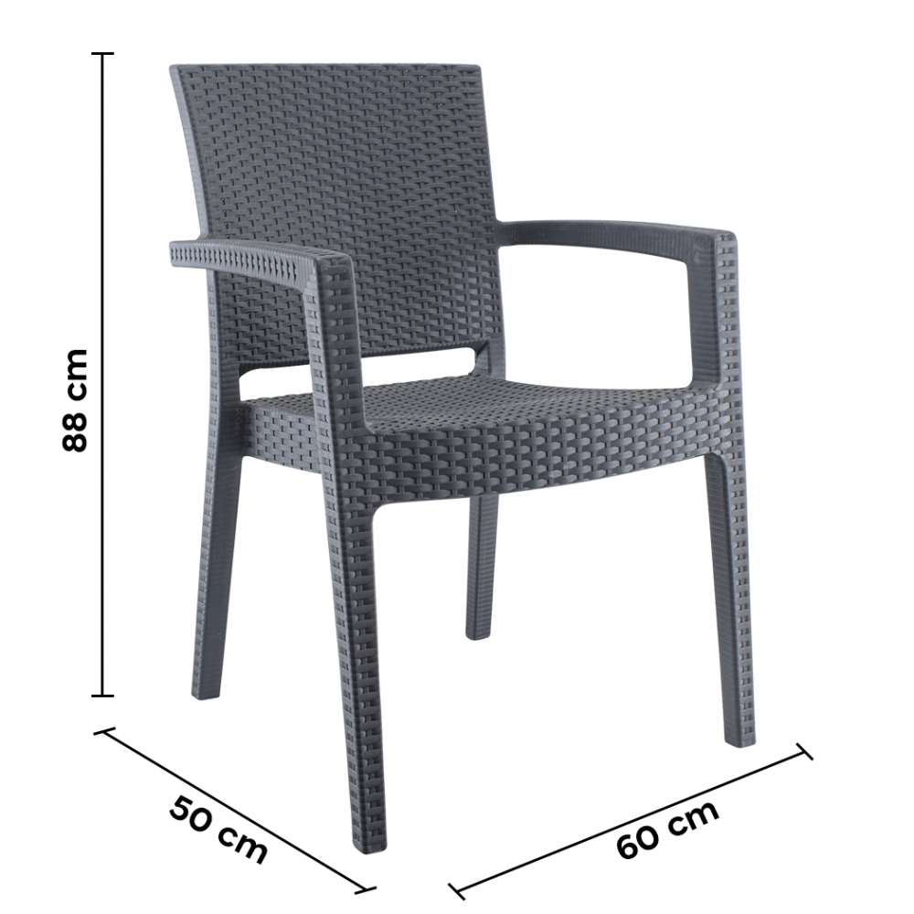 Set 2 Sillas NARCISO resina efecto ratán con...
