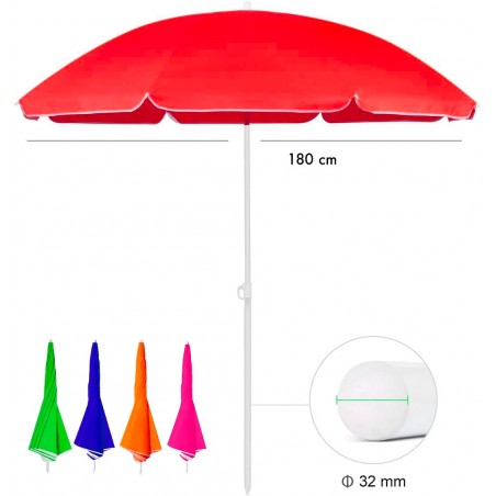 Art. 253001 Sombrilla de playa con palo central color liso TNT con funda 180 cm