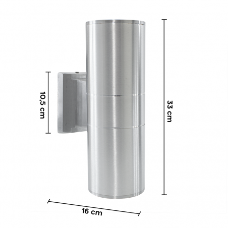 Aplique LED 870205 Lámpara de exterior con diseño Moderno en aluminio plata