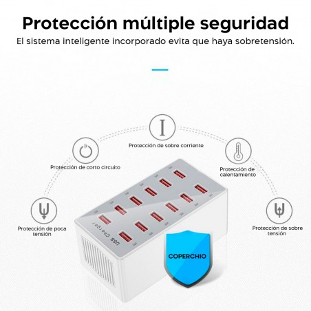 Estación de carga múltiple rápida 615493 cargador USB de 12 puertos 60W